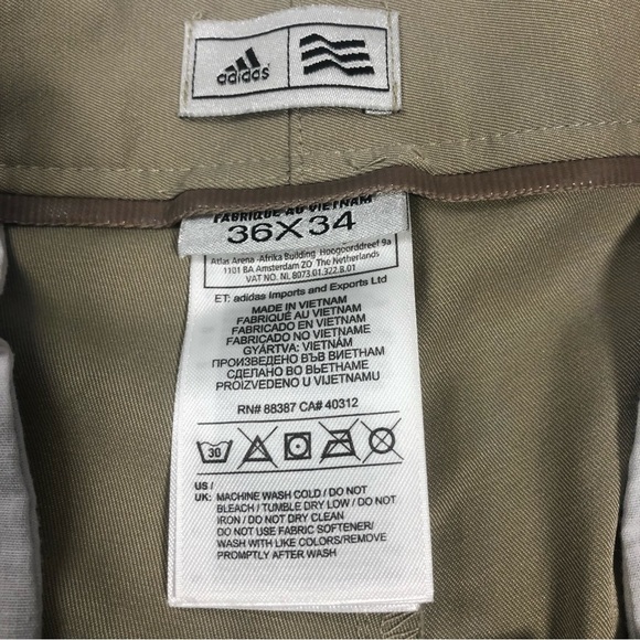 ADIDAS Climalite Tan Golf Pants, size 36x34 - Picture 8 of 8